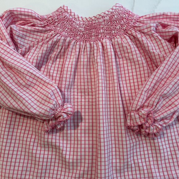 THE BEAUFORT BONNET COMPANY Toddler Girl Pink Gingham Smocked Top - Picture 2 of 5